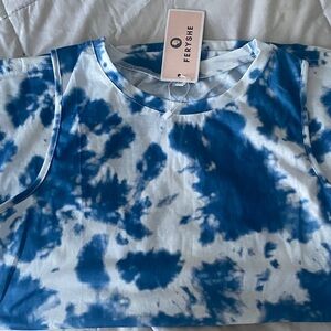 Feryshe Blue Tie-Dye Tank Top ☀️